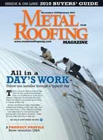 CVR-MR-1209-150 Metal Roofing Magazine Dec. 2009/Jan. 2010
